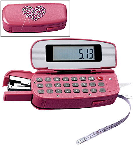 Love It or Leave It? Pink Calculator/Stapler Combo
